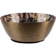 Clayre & Eef Kandelaar Ø 11x5 cm Goudkleurig Zwart Metaal Bloemen