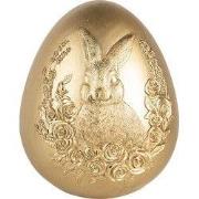 Clayre & Eef Decoratie Beeld Ei Ø 17x21 cm Goudkleurig Kunststof