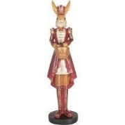 Clayre & Eef Decoratie Beeld Konijn 48 cm Beige Rood Kunststof