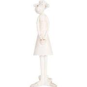 Clayre & Eef Decoratie Beeld Schaap 6x4x17 cm Wit Kunststof