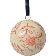 Clayre & Eef Decoratie Hanger Ø 6 cm Beige Keramiek Bloemen