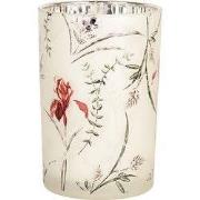 Clayre & Eef Theelichthouder Ø 12x18 cm Beige Glas Bloemen