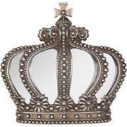 Clayre & Eef Wanddecoratie Kroon 25x6x24 cm Zilverkleurig Kunststof