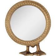 Clayre & Eef Tafelspiegel 13x6x16 cm Goudkleurig Kunststof