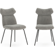 Set van 2 stoelen in stof met zwarte metalen poten L47 cm - DARA