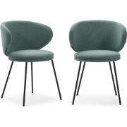 Set van 2 stoelen in stof met zwarte metalen poten L60 cm - RUSH