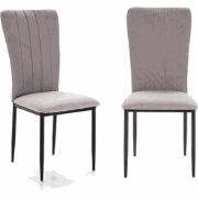 Set van 4 stoelen in stof met zwarte metalen poten L43 cm - HOLLY