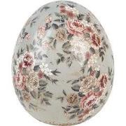 Clayre & Eef Decoratie Beeld Ei Ø 14x16 cm Grijs Keramiek