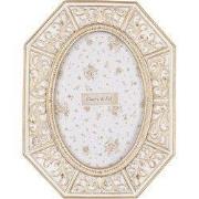 Clayre & Eef Fotolijst 10x15 cm Wit Goudkleurig Kunststof