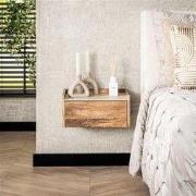 Hoyz Collection - Nachtkastje Hangend Nuovo Travertin - Massief Mango ...