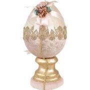 Clayre & Eef Decoratie Beeld Ei Ø 20x38 cm Beige Textiel