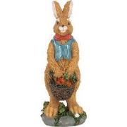 Clayre & Eef Decoratie Beeld Konijn 5x5x13 cm Bruin Kunststof