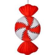 Clayre & Eef Kersthanger 13x5x25 cm Rood Wit Synthetisch