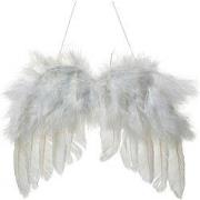 Clayre & Eef Kersthanger Veer 20x17 cm Wit Veren