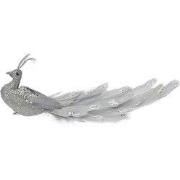 Clayre & Eef Decoratie Vogels 30x9x9 cm Zilverkleurig Kunststof