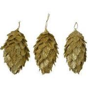 Clayre & Eef Decoratie Hanger Bloemen Ø 7x13 cm Goudkleurig Kunststof