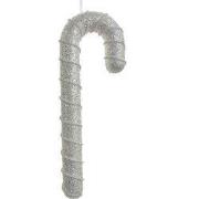 Clayre & Eef Kersthanger Zuurstok 12x4x33 cm Wit Kunststof