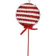 Clayre & Eef Kersthanger Lolly 14x4x30 cm Rood Kunststof