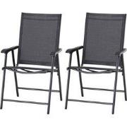 Set van 2 Campingstoelen - Klapstoel met armleuningen visstoel - zwart