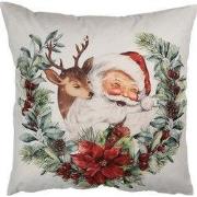 Clayre & Eef Kussenhoes 45x45 cm Wit Polyester Kerst