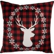 Clayre & Eef Kussenhoes 45x45 cm Rood Polyester Hert