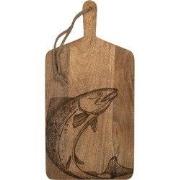 Clayre & Eef Decoratie Snijplank 25x2x50 cm Bruin Hout Vis