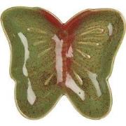 Clayre & Eef Decoratie schaal Vlinder 14x13x2 cm Groen Keramiek