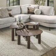 Hoyz Collection - Bijzettafel Driehoek Maya Teak - Teak Rust Brown - S...