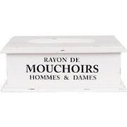 Clayre & Eef Tissue Box 28x16x10 cm Wit Hout