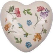 Clayre & Eef Decoratie Beeld Hart 12x12x4 cm Beige Keramiek