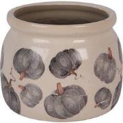 Clayre & Eef Bloempot Ø 12x10 cm Beige Keramiek Pompoen