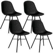 Set van 4 Kick tuinstoel Sol - Zwart