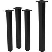 Set van 4 tafelpoten I-Design 90 cm glanzend zwart gepoedercoat staal ...