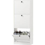 Schoenenkast met 3 klepvakken voor 12 Paar Schoenen - Wit