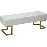 4goodz Bedbank Hocker Art Deco poef - 41x116x40 cm - Creme