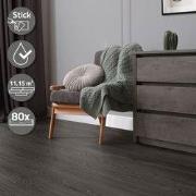 5x Deluxe PVC klevende vinyl vloerbedekking voor 2,23 m² donkergrijs e...
