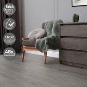 Set van 3 luxe PVC klevende vinylvloeren voor 2,3 m² eik grijs 2 mm di...