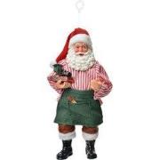 Clayre & Eef Kersthanger Kerstman 17 cm Rood Textiel