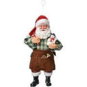 Clayre & Eef Kersthanger Kerstman 17 cm Rood Textiel