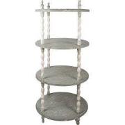 Clayre & Eef Rek Staand Ø 80x175 cm Groen Beige Hout