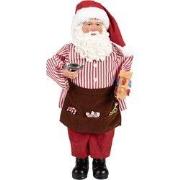 Clayre & Eef Kerstdecoratie Beeld Kerstman 22x19x45 cm Rood Textiel