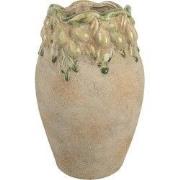 Clayre & Eef Bloempot Ø 18x27 cm Beige Terracotta Olijven