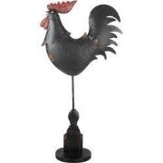 Clayre & Eef Decoratie Beeld Haan 33x12x64 cm Zwart Metaal