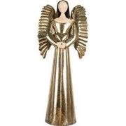 Clayre & Eef Decoratie Beeld Engel 29x18x68 cm Goudkleurig Metaal