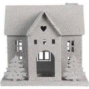 Clayre & Eef Decoratie Beeld Huis 26x17x24 cm Grijs Metaal