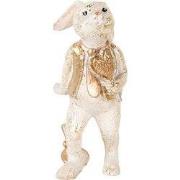 Clayre & Eef Decoratie Beeld Konijn 13 cm Beige Goudkleurig Kunststof ...