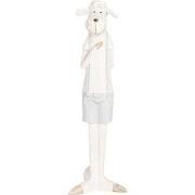 Clayre & Eef Decoratie Beeld Schaap 6x4x17 cm Wit Kunststof