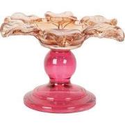 Clayre & Eef Waxinelichthouder Ø 14x9 cm Oranje Glas