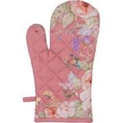Clayre & Eef Ovenwant 18x30 cm Roze Katoen Bloemen