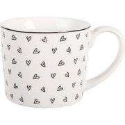 Clayre & Eef Mok 275 ml Wit Porselein Hartjes